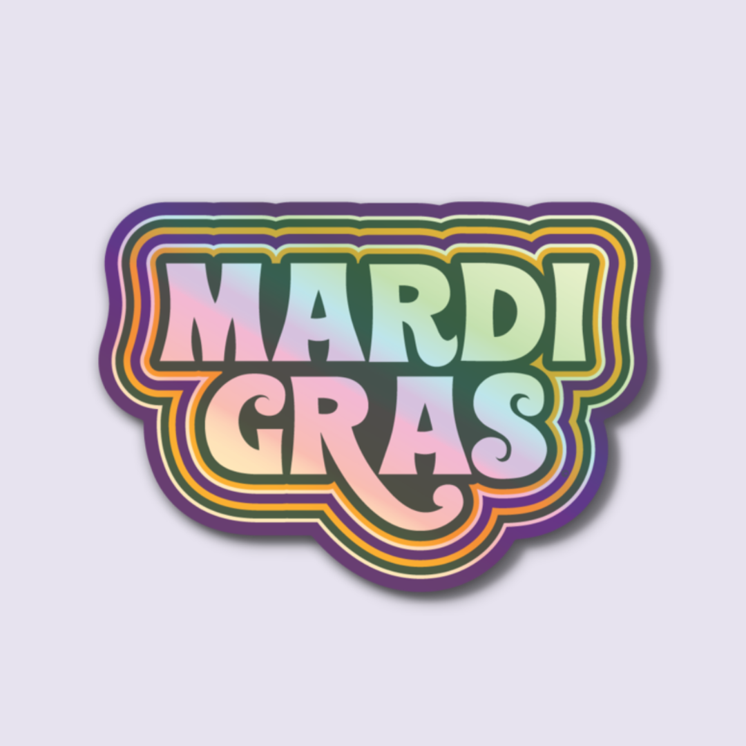 Sweet Baton Rouge Mardi Gras Groovy© Sticker